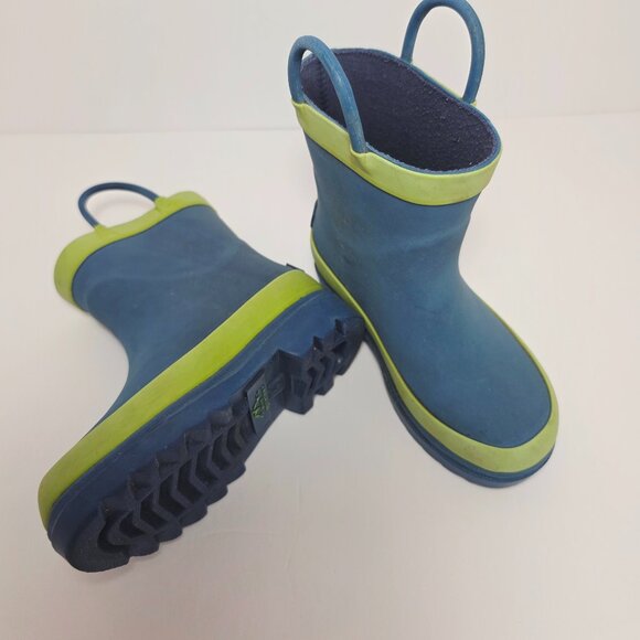 Blue Mountain Kids Rain Boots Blue & Lime Green | Size 5/6 - Picture 6 of 6